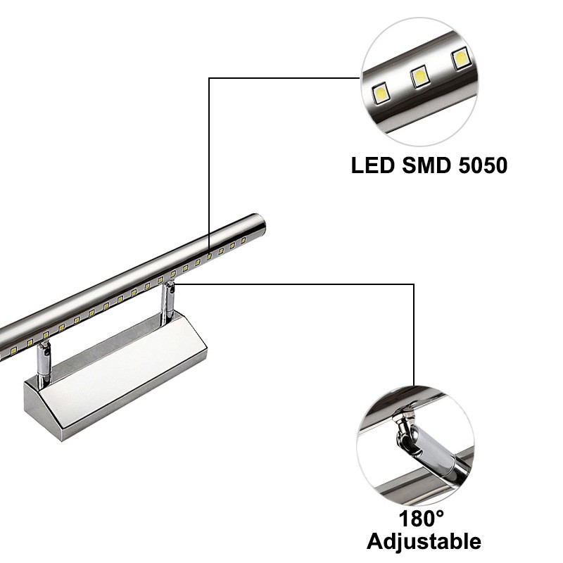 LED SMD5050 Wall Sconce Lamp Bathroom Mirror Front Light Fixture Adjustable Head