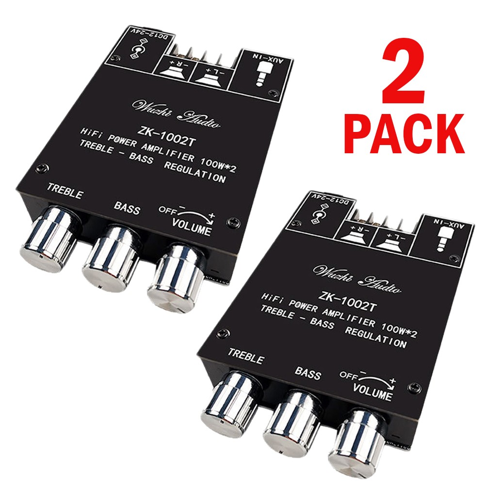 2Set ZK-1002T Bluetooth Treble and Bass Adjustment Amplifier Board Double Track