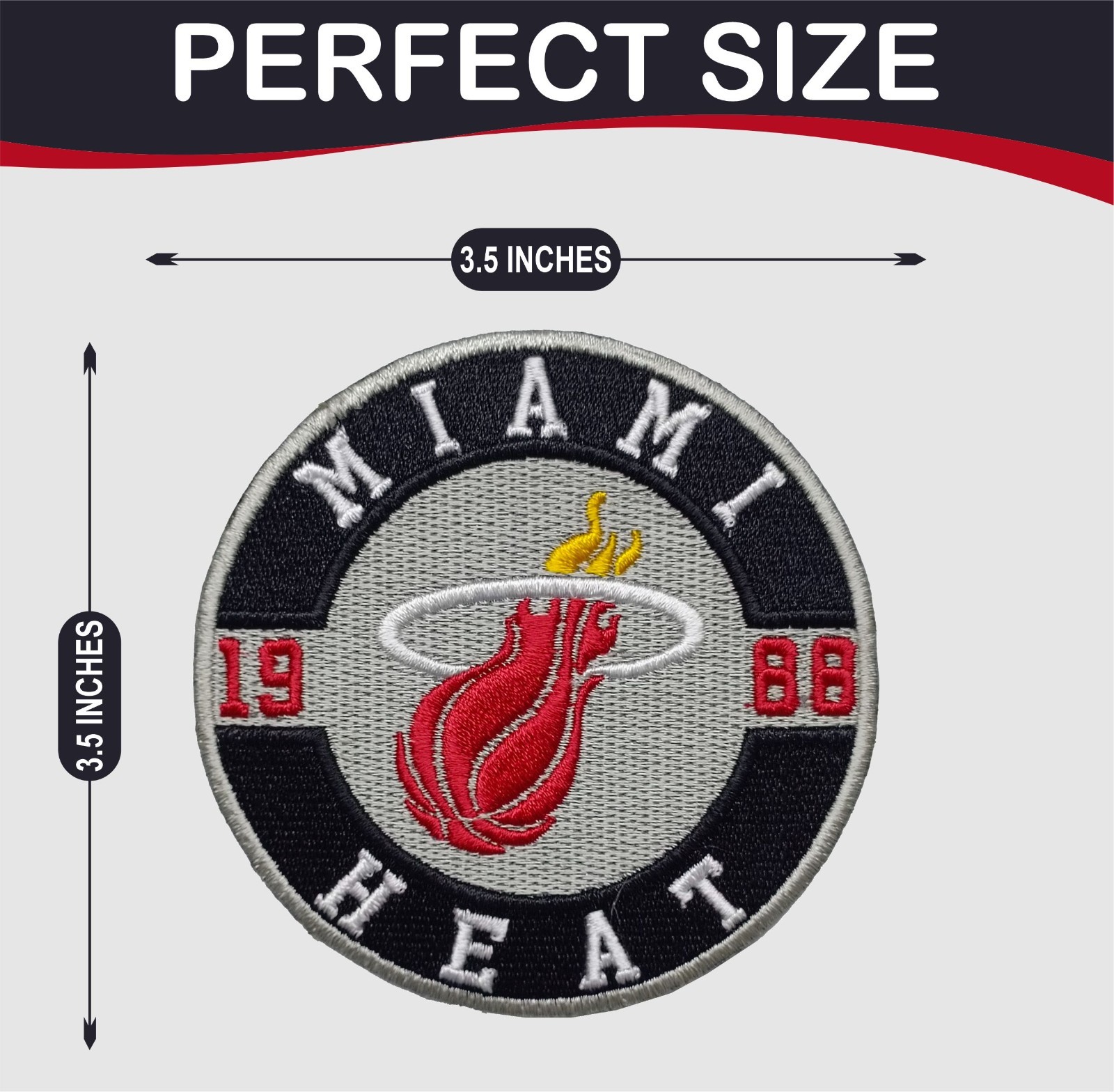 Pack Of 2 Miami Heat NBA Team Logo Iron On Patch-Sew Patch-Embroidered Patch