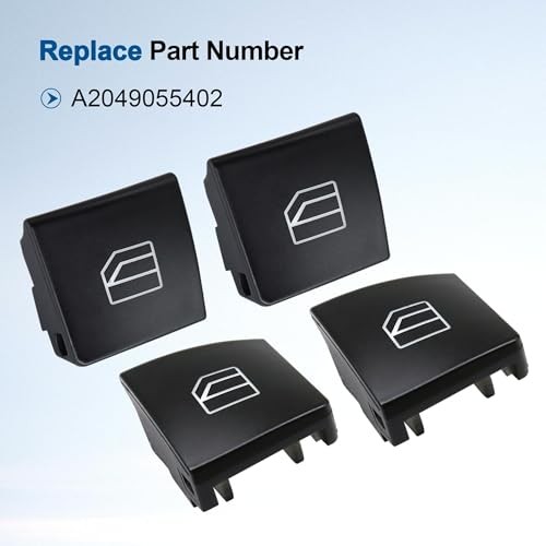 4Pcs Front Driver Window Switch Button Cap Fit for Mercedes-Benz C-Class E