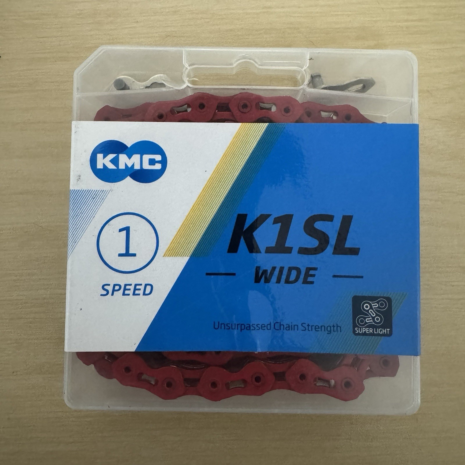 KMC K1SL -WIDE- Superlite Kool Wide Chain 1/2" x 1/8" 100 Links Red Single Speed