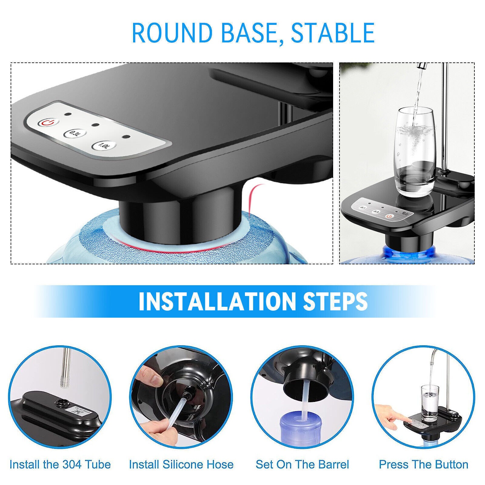 USB Powered Electric Smart Water Dispenser Pump Multi-used 306 Rotate Automatic