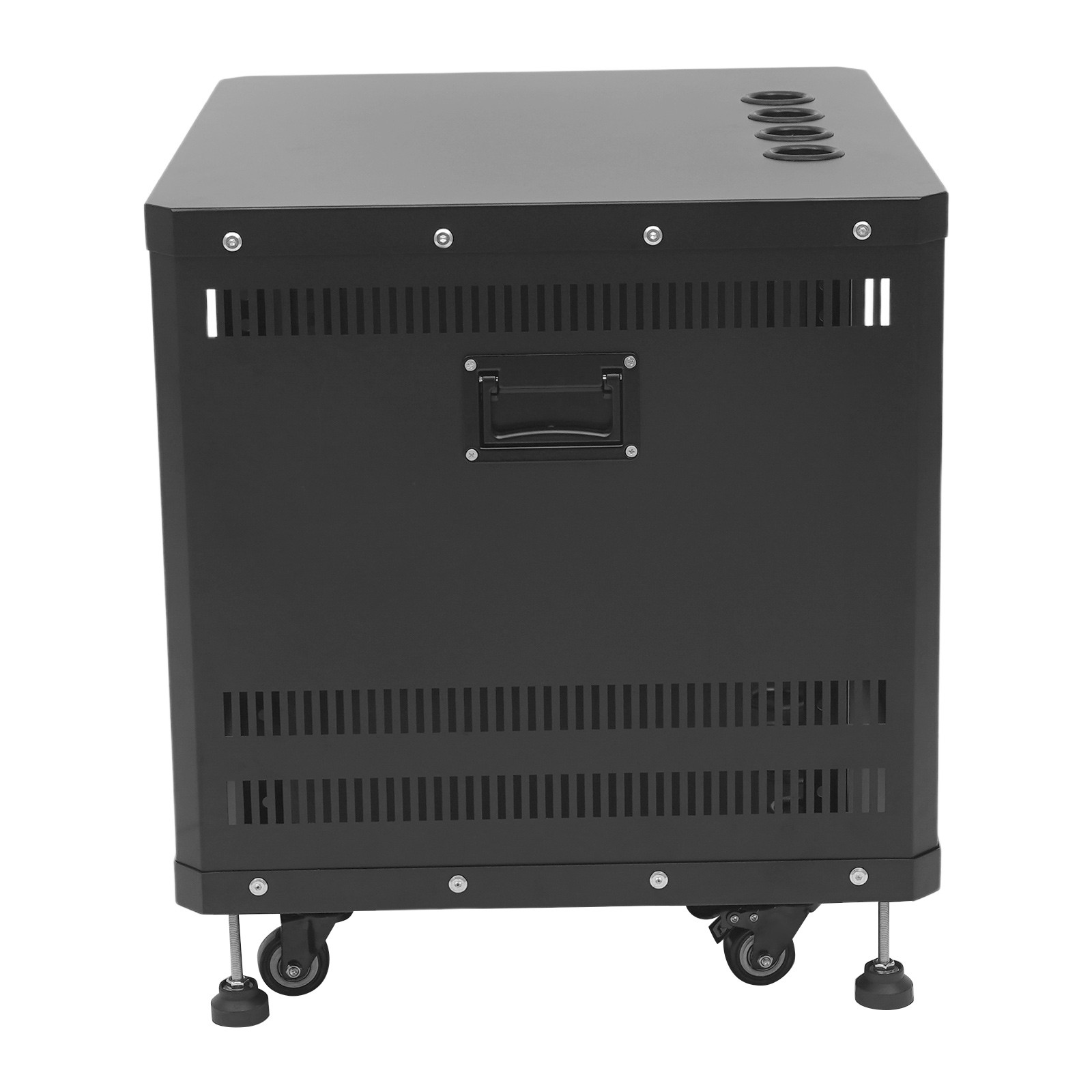 9U Rolling Server Rack Cabinet With Locking Doors & Cable Ports Black