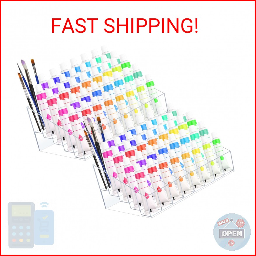 YEXEXINM 2 Pack Acrylic Paint Tube Organizer 40 Slots,5 Layers Watercolor Paint