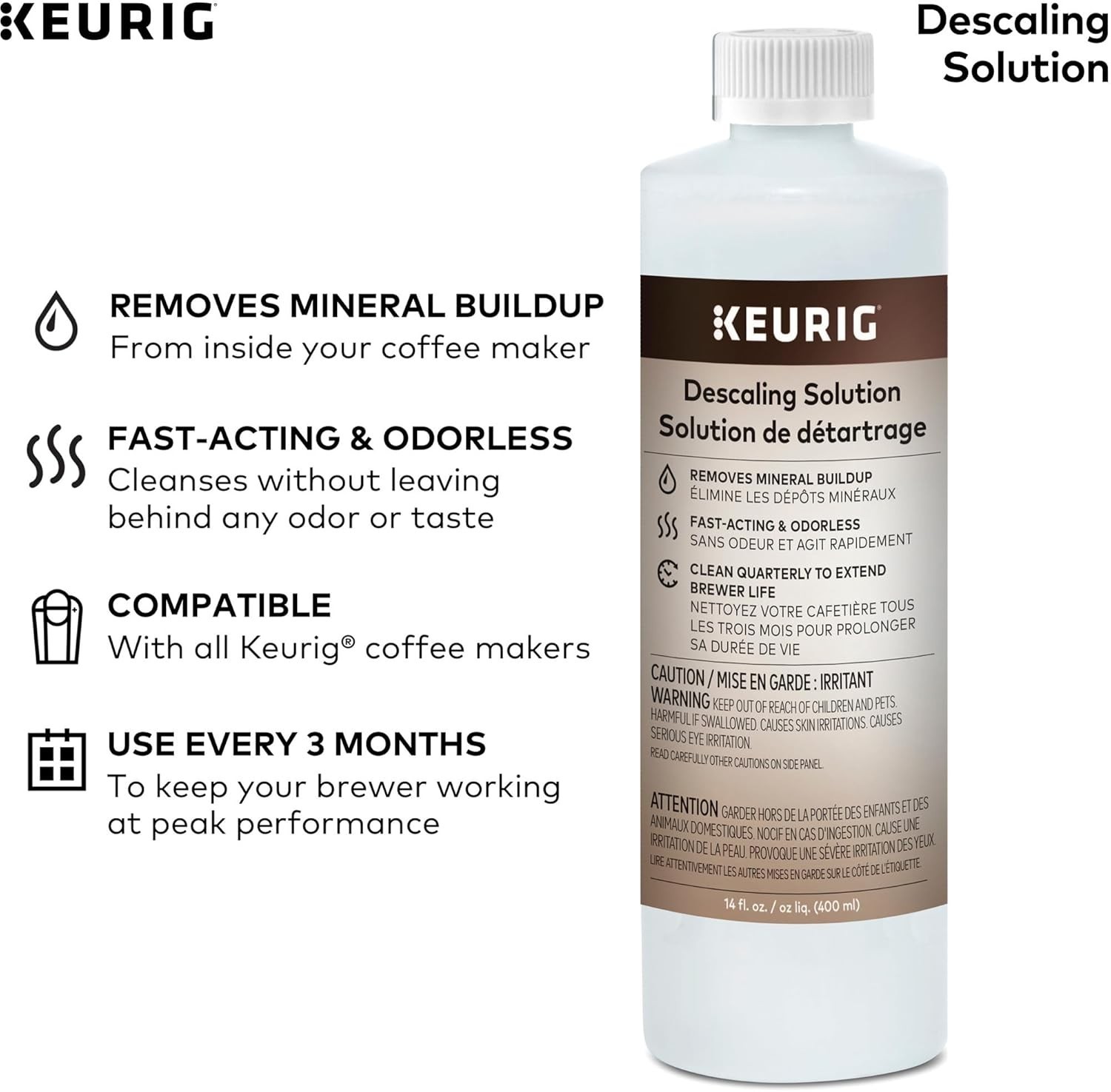 Coffee Maker Descaling Solution Unscented Deep Cleaning Kit Compatible