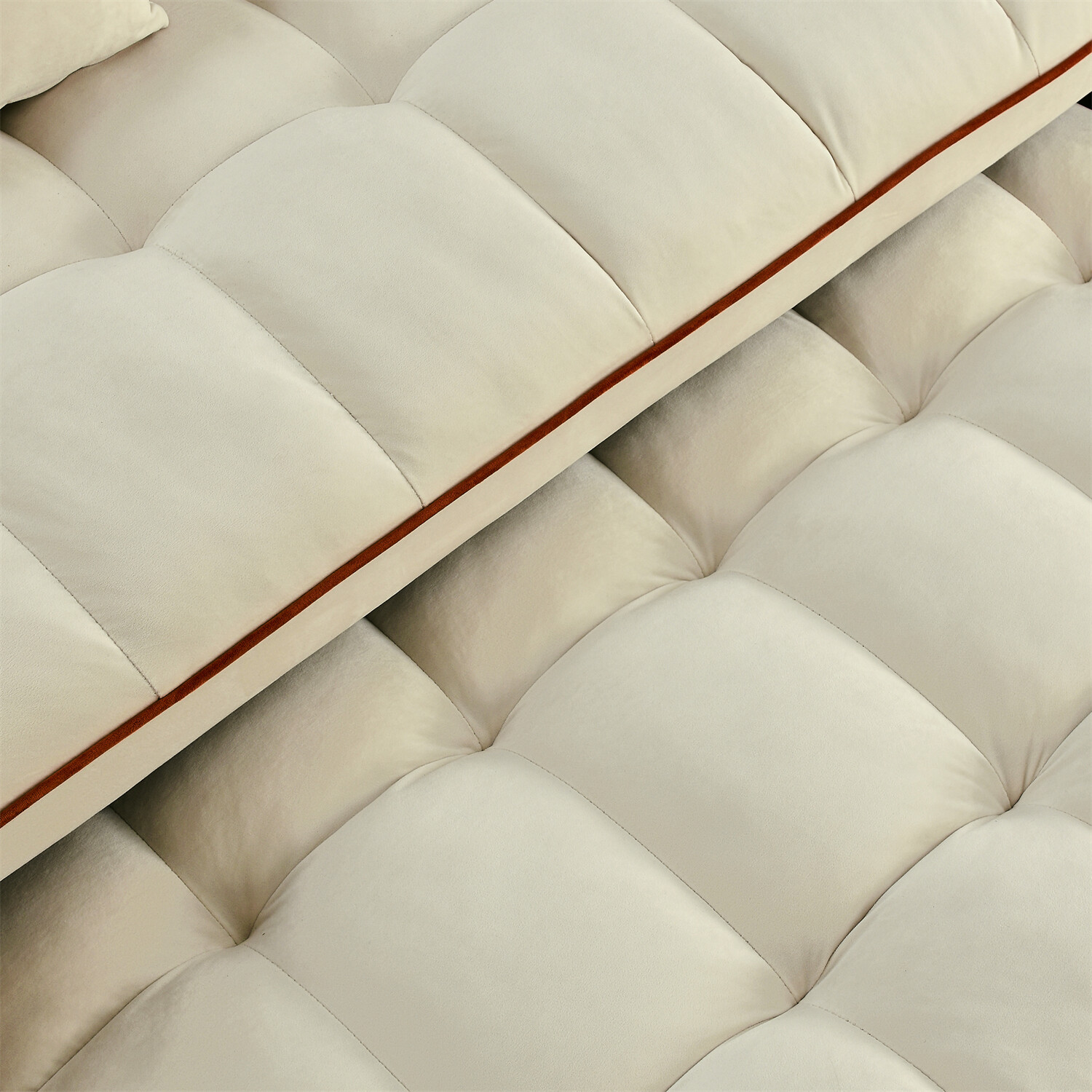 55.5" Velvet Convertible Sleeper Sofa Bed Loveseat Couch with Pull Out Bed Beige