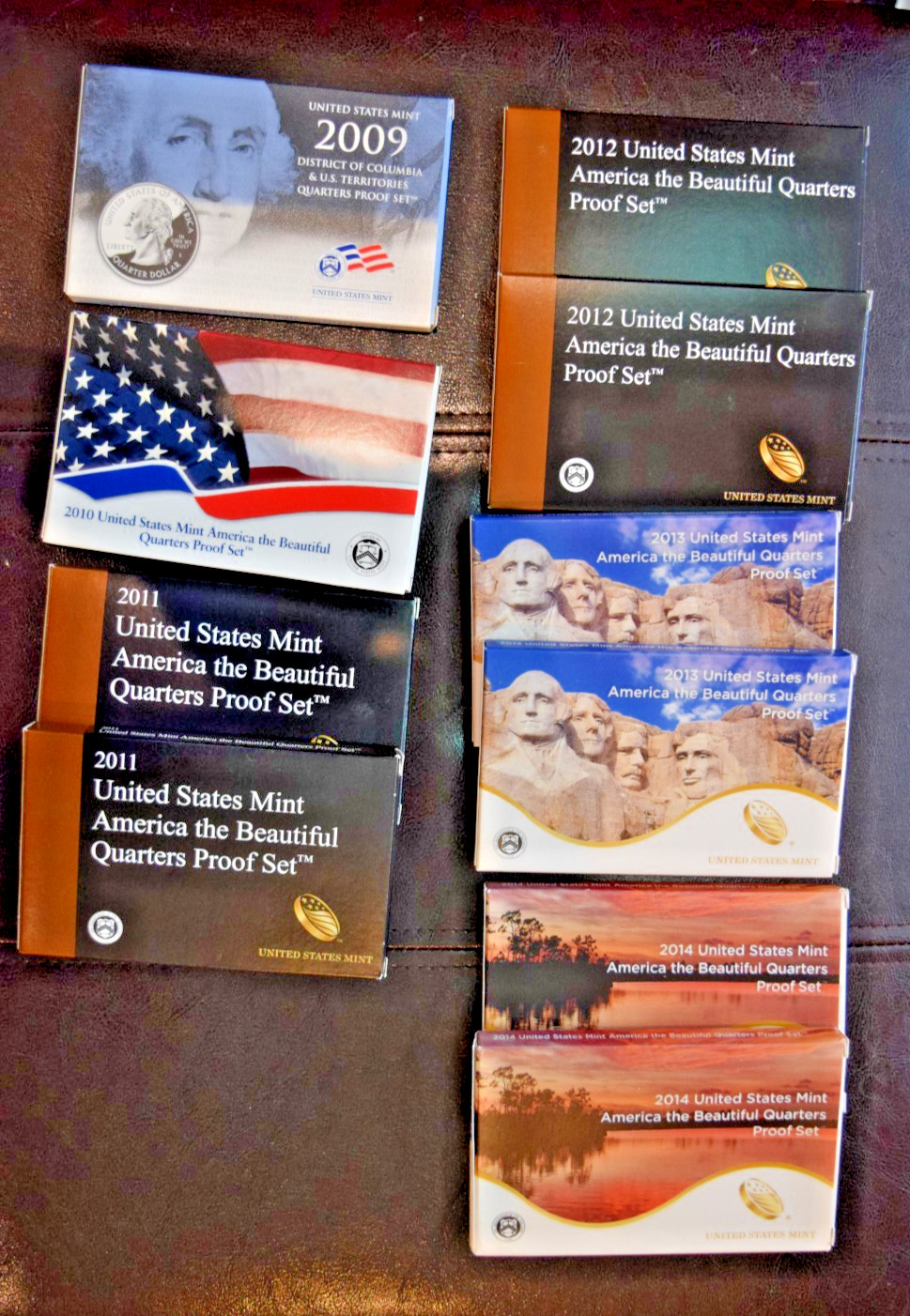 2009-2014 Quarter Proof Sets Territories and ATB (10 total sets) OGP/COA (Read)