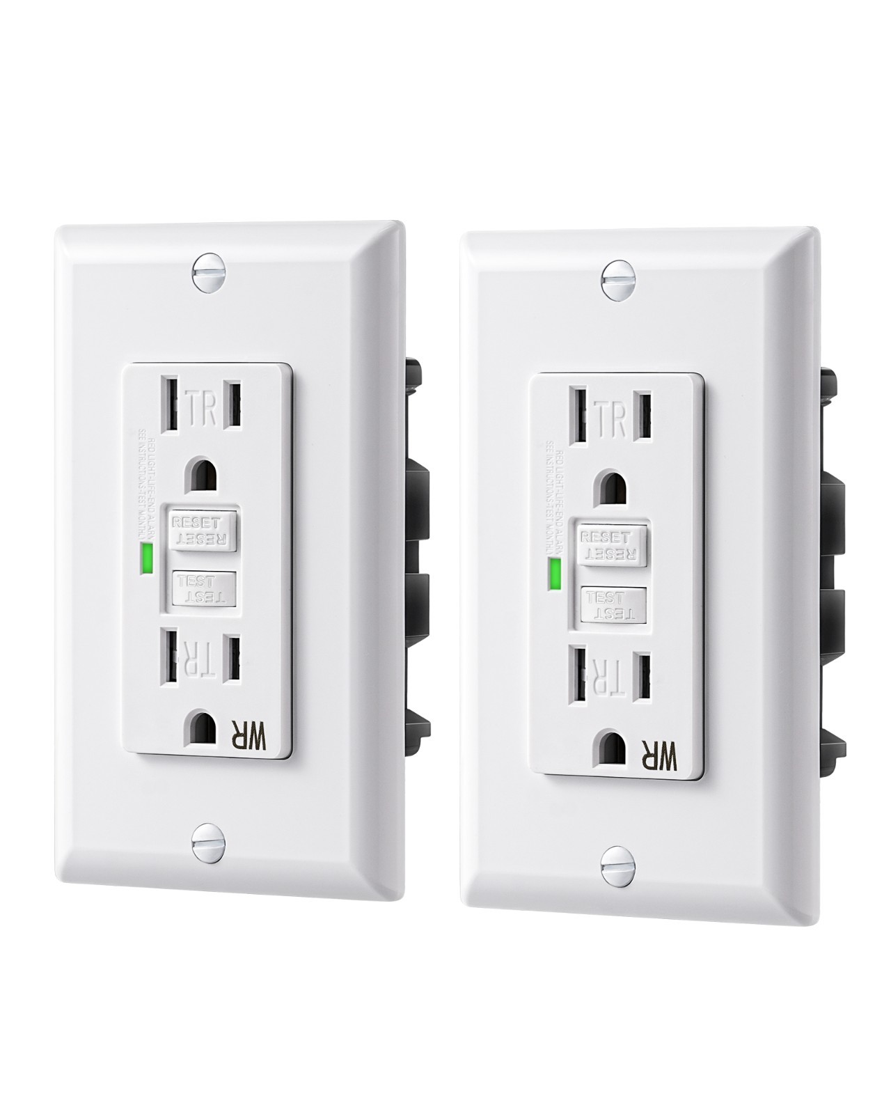 DEWENWILS 2 Pack 15 Amp GFCI Outlet, Self-Test GFI Receptacles Wallplate