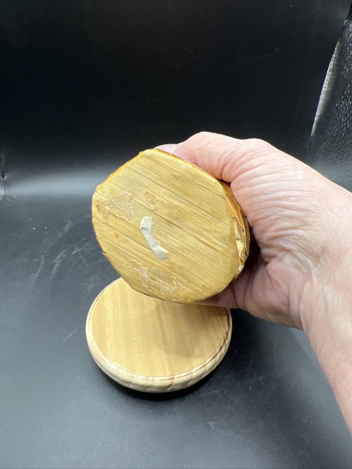 Hand Carved Eagle On Log Lined Trinket Box