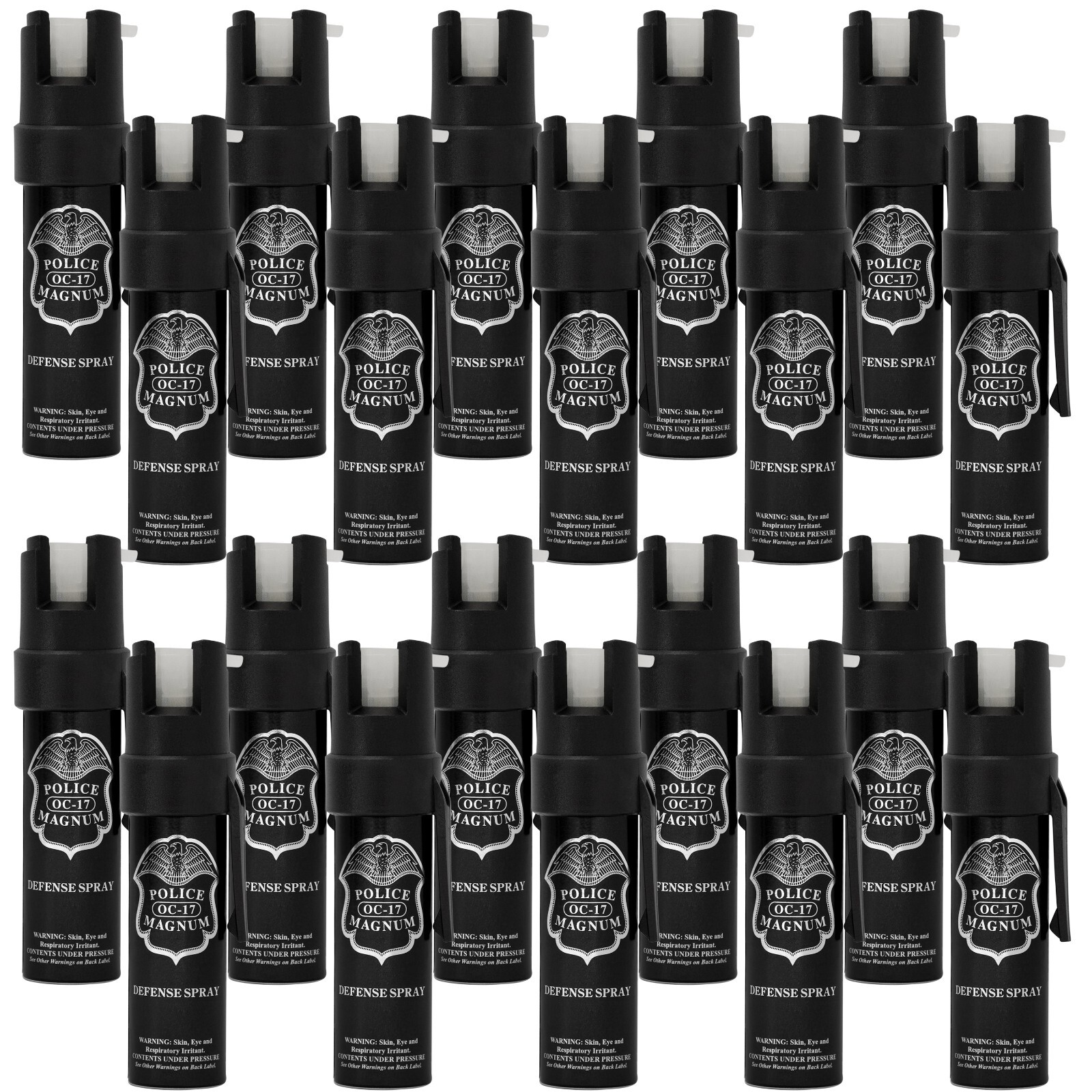 20 Police Magnum Glow In Dark Pepper Spray .75oz GID Pocket Clip Night Defense