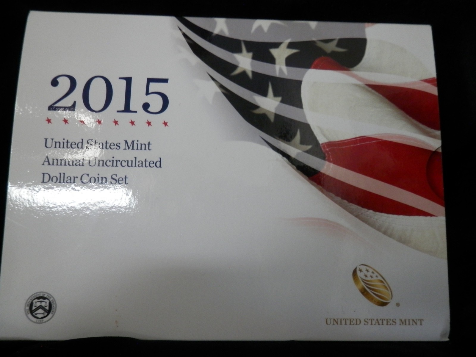 2015 U.S. Mint Annual Uncirculated Dollar Coin Set COA Sleeve Silver Eagle