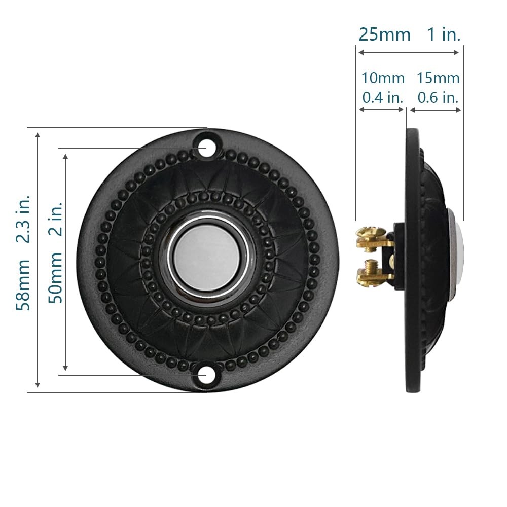 WESUA Wired Iron Classic LED Lighted Doorbell Push Button Switch 2.3" For Chi...