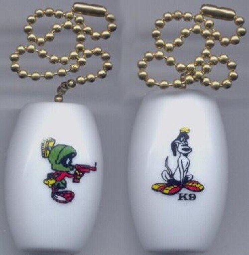 Set of 2 Marvin the Martian & K9 Ceiling Light / Fan Pulls