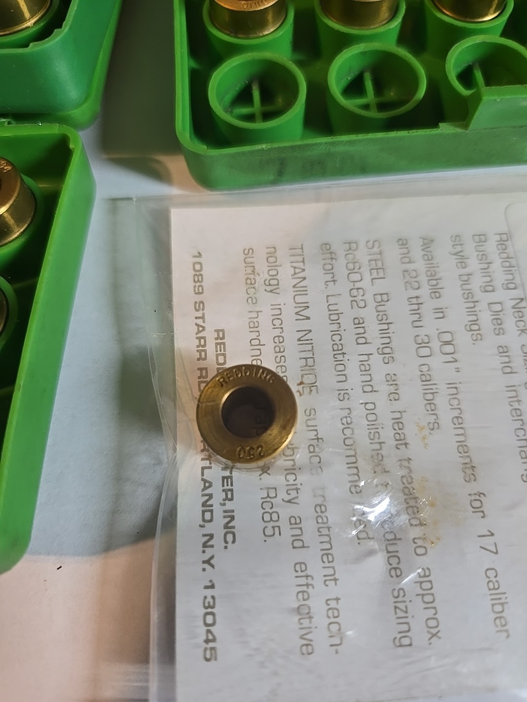 REDDING TITANIUM NITRIDE NECK SIZE BUSHING VARIOUS SIZES (SOLD INDIVIDUALLY)