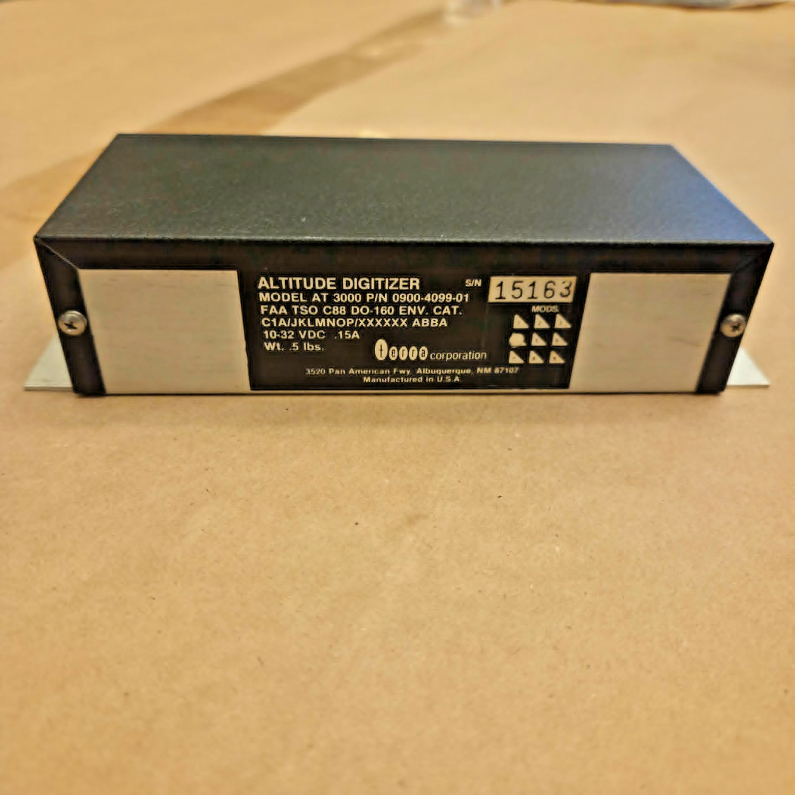 Terra AT3000 Mode C Altitude Digitizer Blind Encoder 0900-4099-01