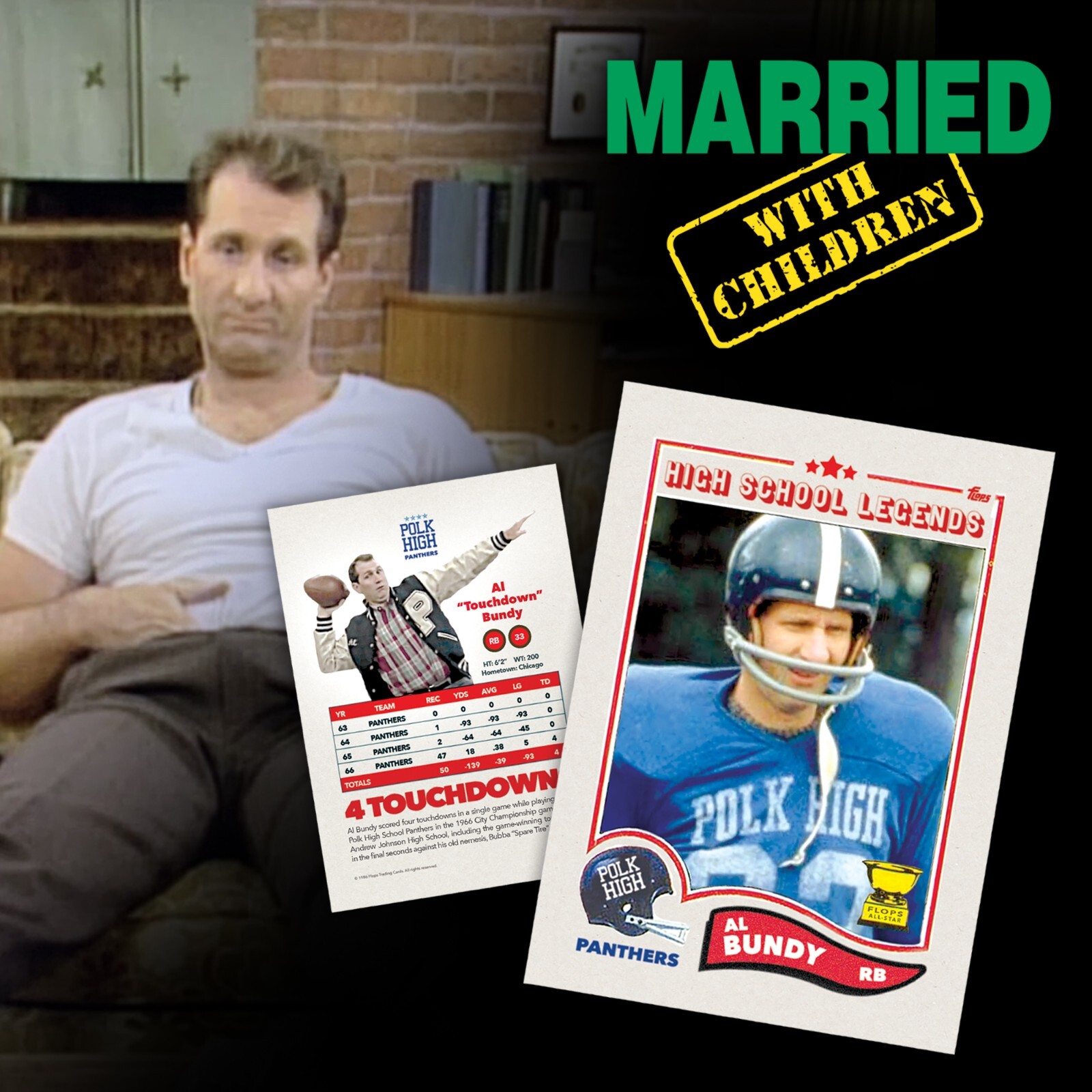 AL BUNDY Football Card - Polk High School Panthers All Star Legends Trading Card