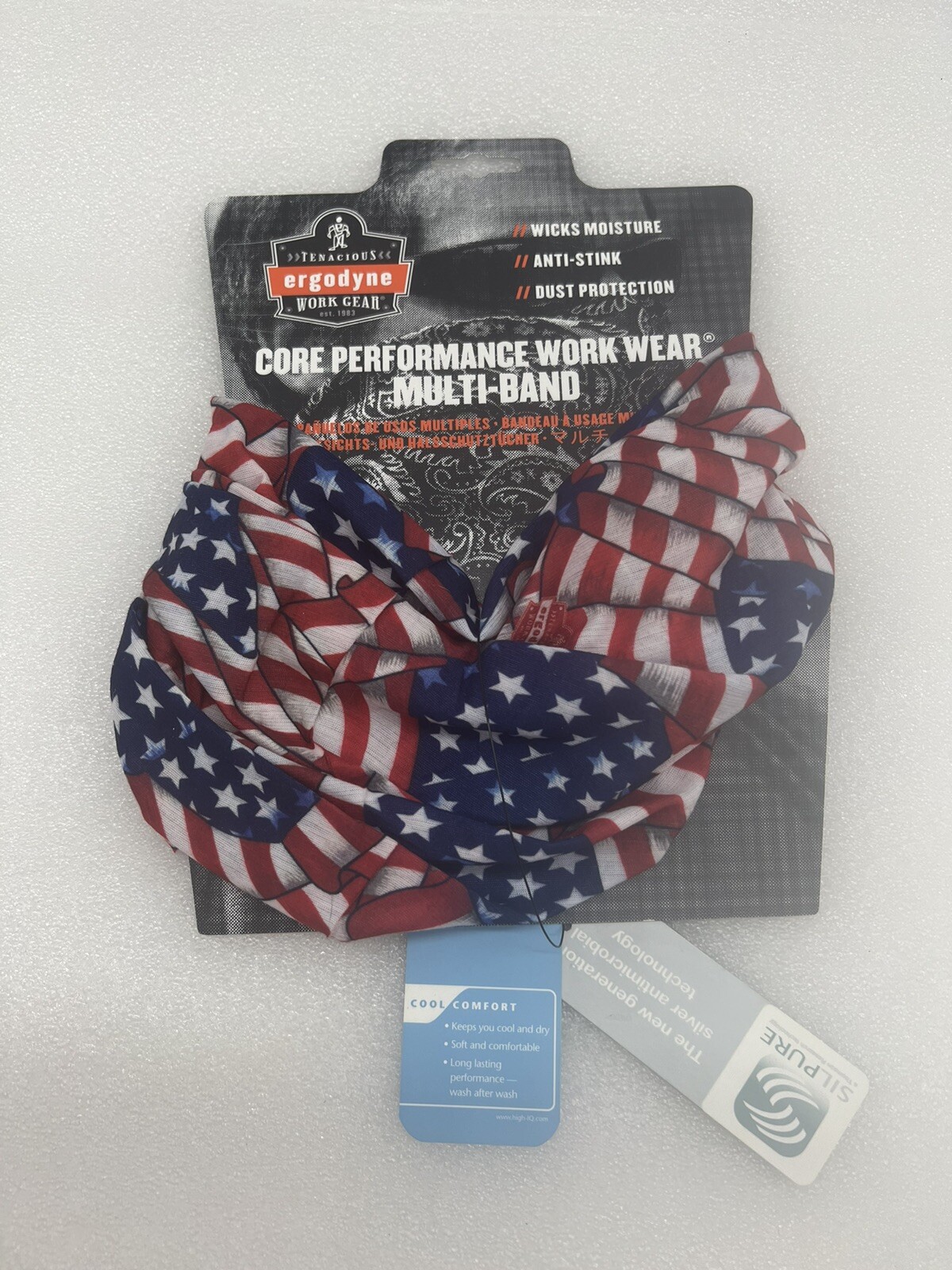 Ergodyne Stars & Stripes Multi-Band American Flag Head Scarf #6485, NEW