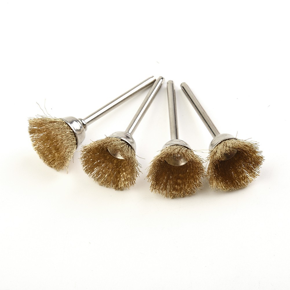 24pcs Soft Rotary Tool Brass Wire Brush Cleaning Polishing Dusting Set Element