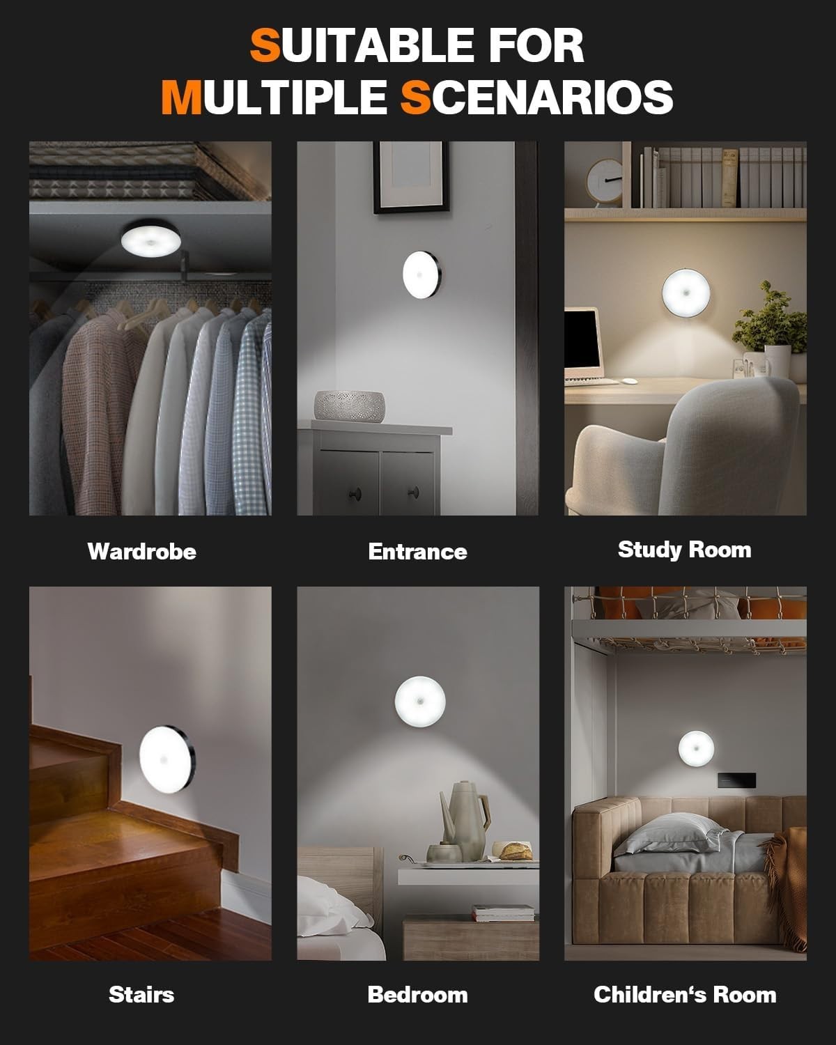 Led Induction Night Light 2 Magnetic Lamp Infrared Motion Sensor AU