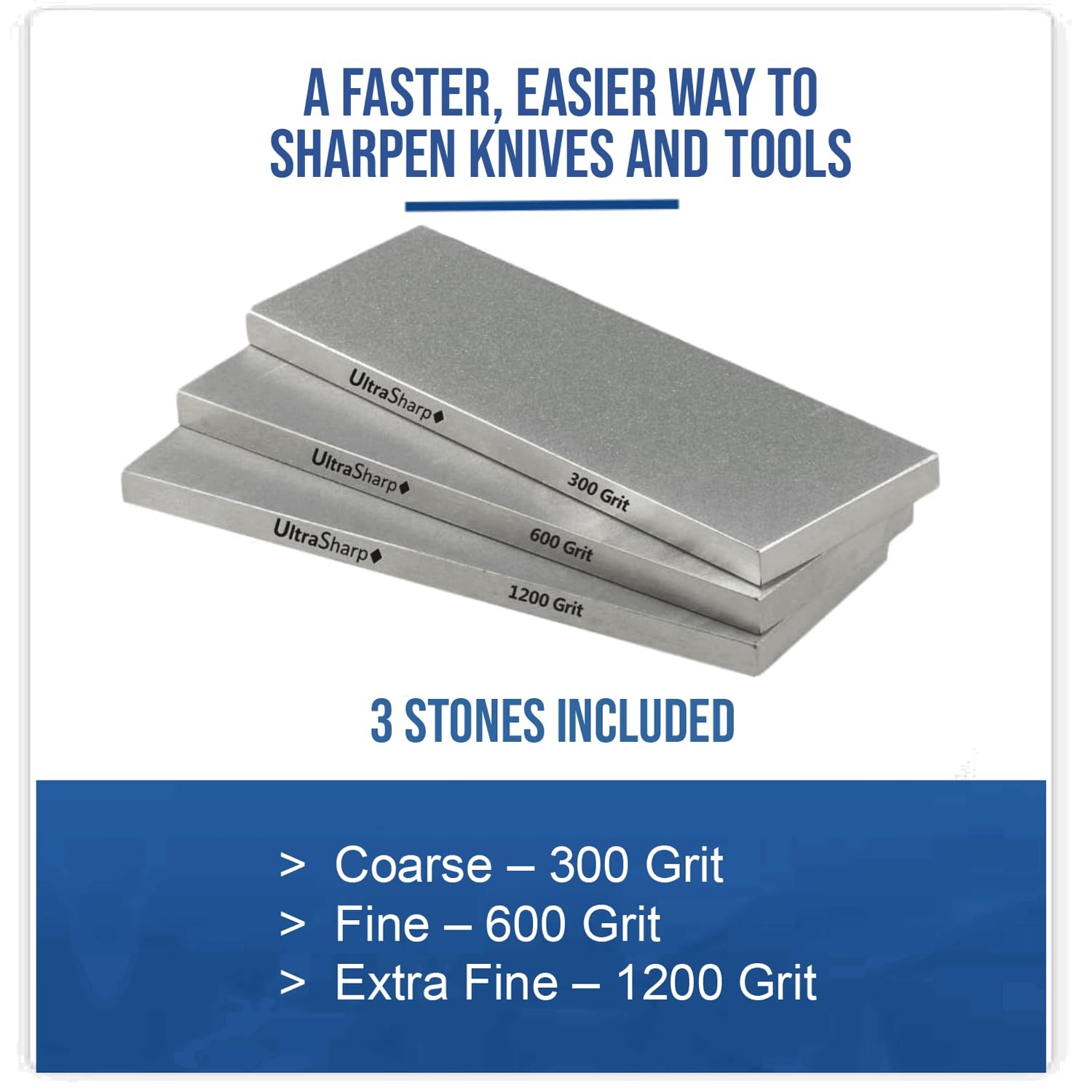 Ultra Sharp Ii Diamond Sharpening Stone Kit Coarse/medium/extra Fine