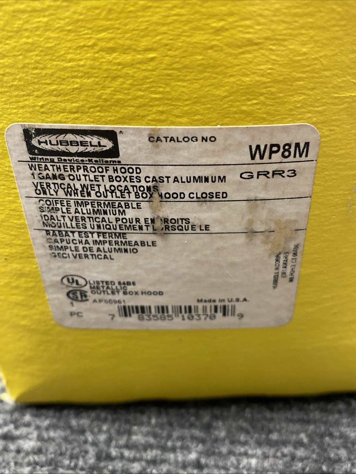 NOS Hubbell WP8M Weatherproof
