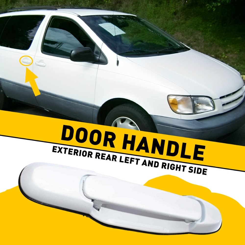 For 1998-2003 Toyota Sienna Exterior Sliding Door Handle White Rear Left Right