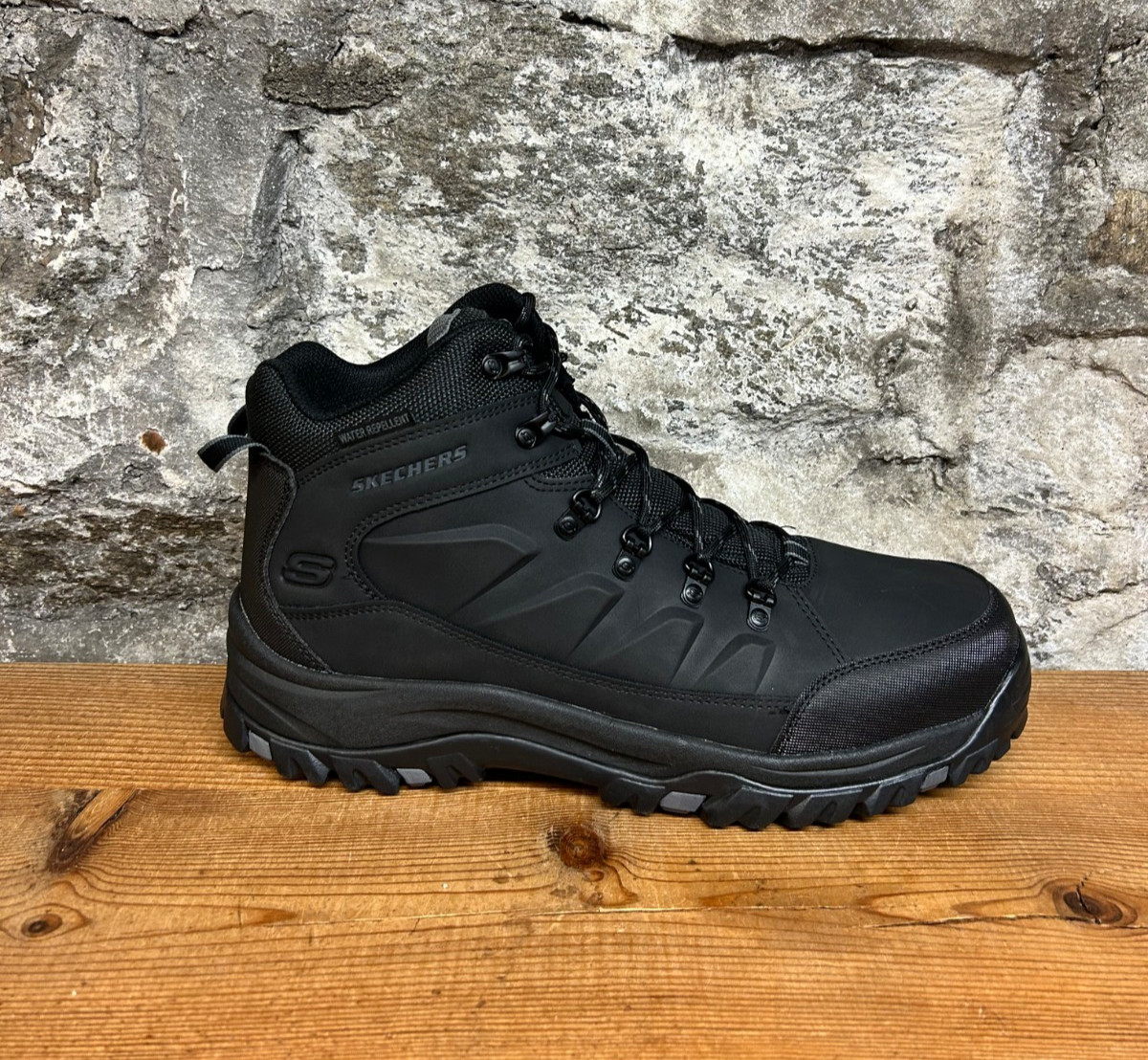 SKECHERS RELMENT-DAGGETT MENS BOOT 204642 BLACK BIG SIZES 12 thru 16 NEW IN BOX