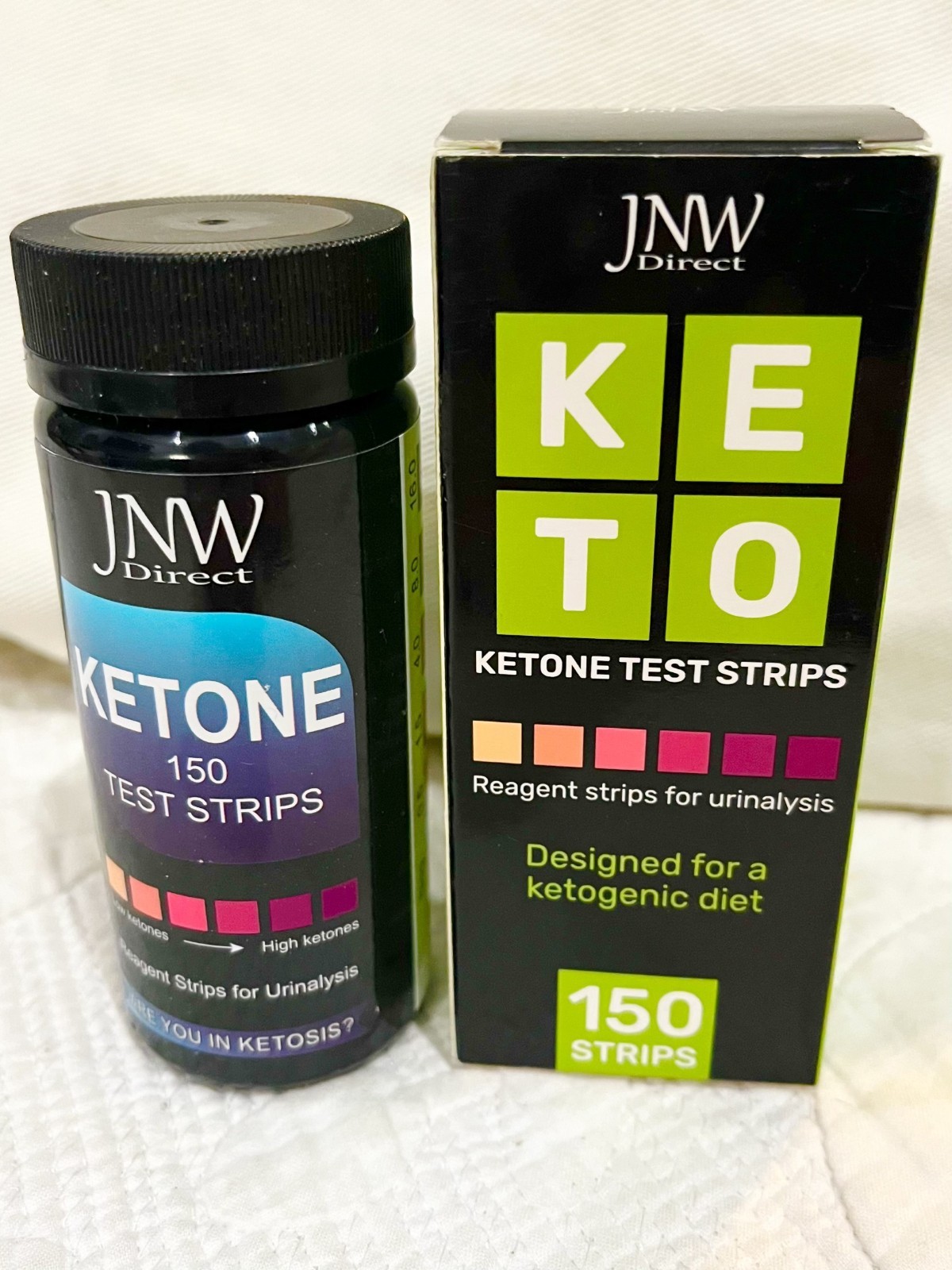Keytone Test Strips Ketosis Diet Health Urinalysis JNW Direct 150 Strips