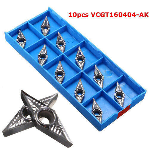10PCS VCGT160404-AK N01 VCGT331-AK N01 CNC Carbide Turning Insert for Aluminum