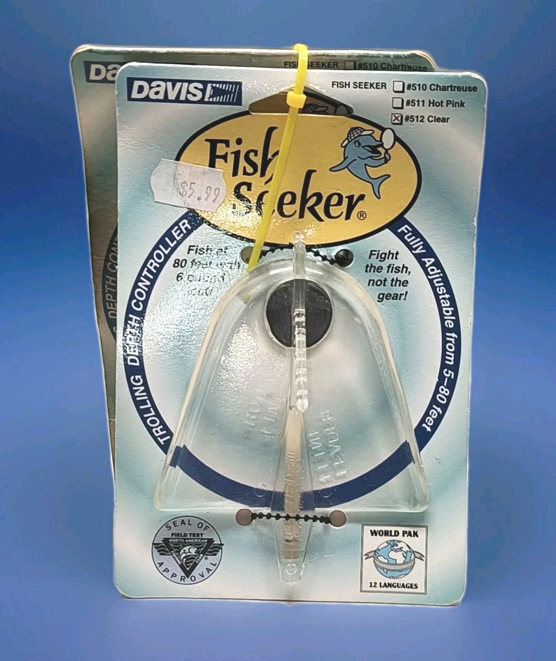 (2) Davis 512 Fish Seeker Trolling Plane Clear Troll Depth Controller To 80 Feet