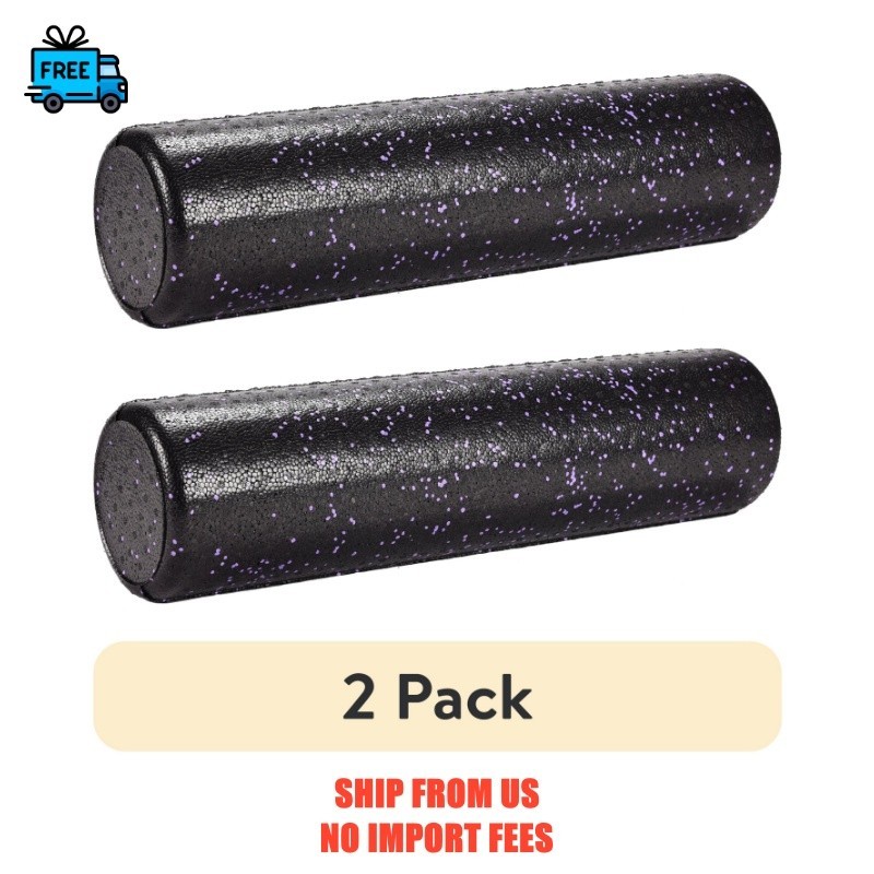 (2 pack) Athletic Works High Density Foam Roller, 24" Length, Purple/Black