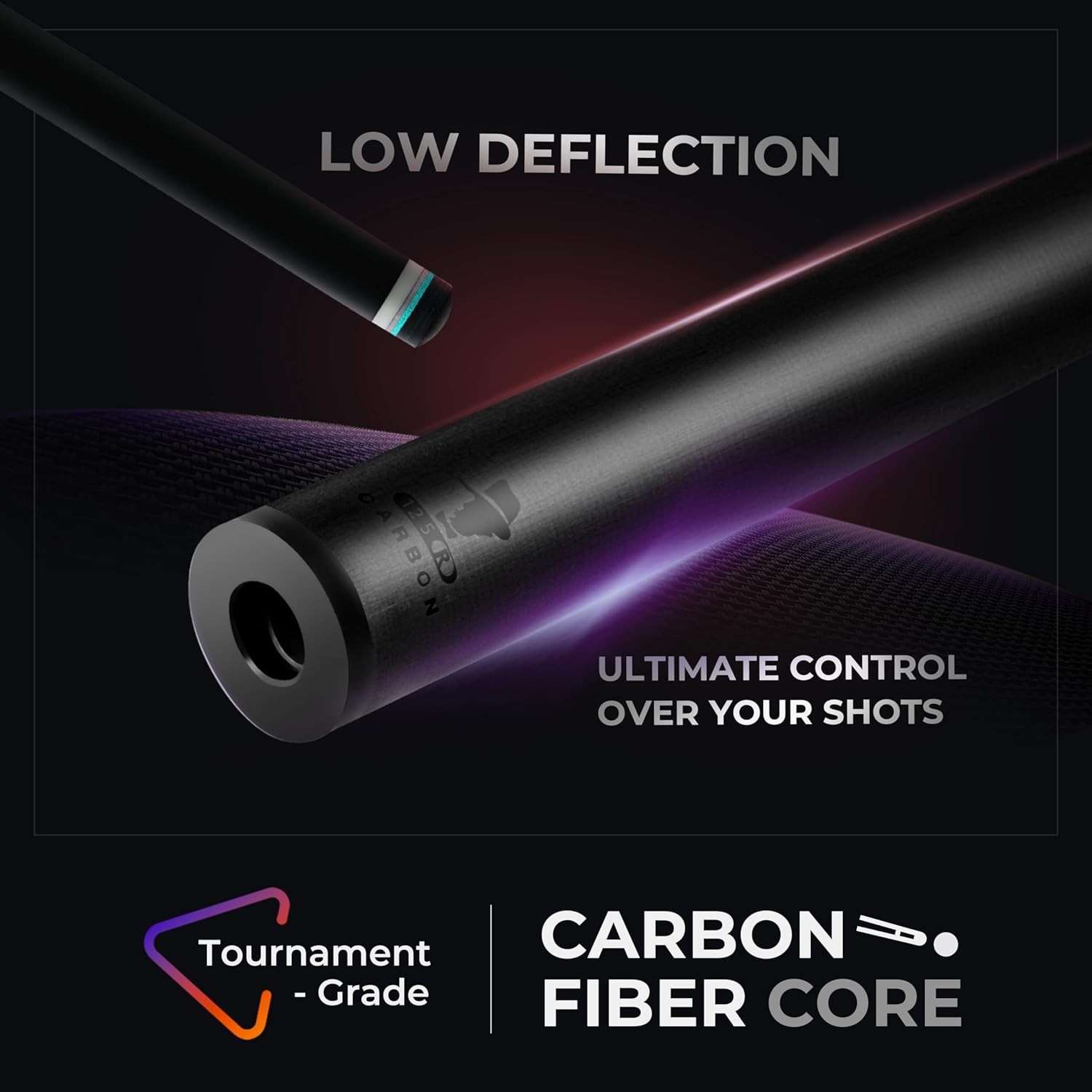 58 Inch Carbon Fiber Pool Cue with Case 2 Piece