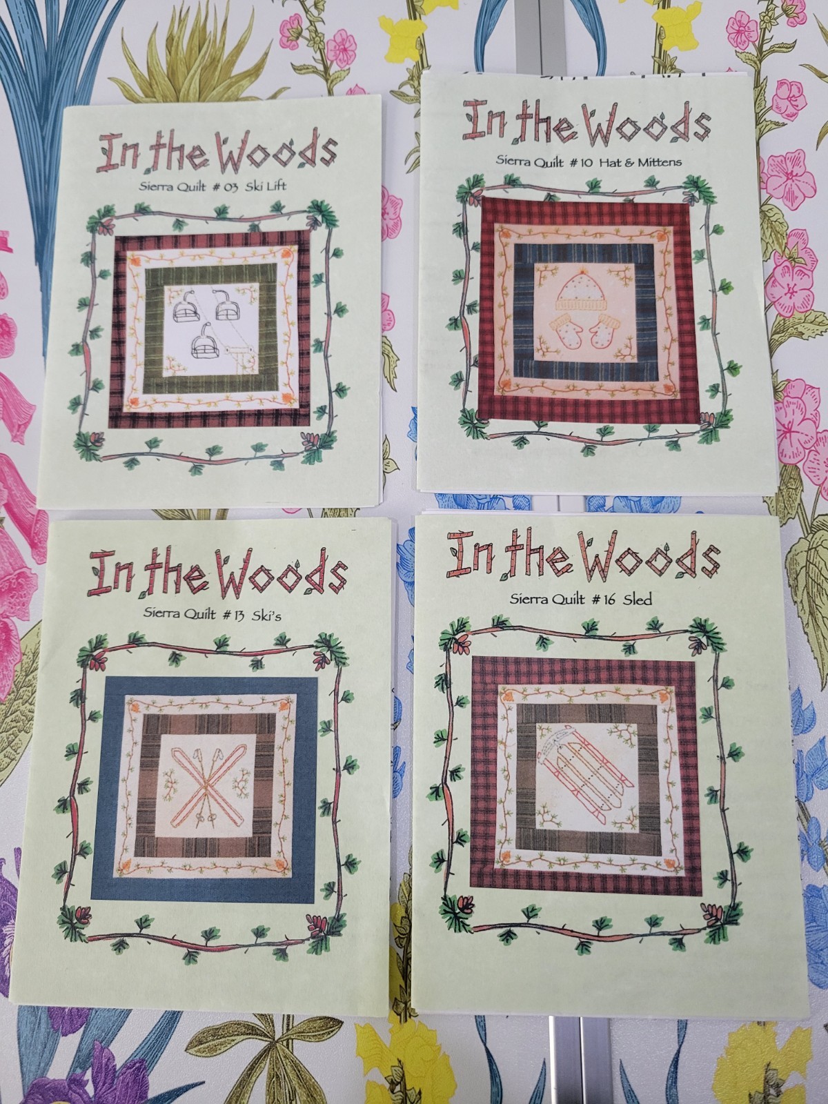 'In the Woods' 4 Lot of Sierra Quilt Embroidery Patterns Bareroots BS Gaudet