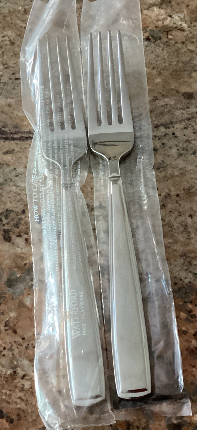 GLENRIDGE Waterford Set of 2 Dinner Fork Unused Stainless 18/10 Glossy Flatware