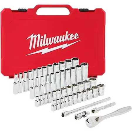 Milwaukee Tool 48-22-9004 1/4" Drive 50Pc Ratchet & Socket Set - Sae & Metric
