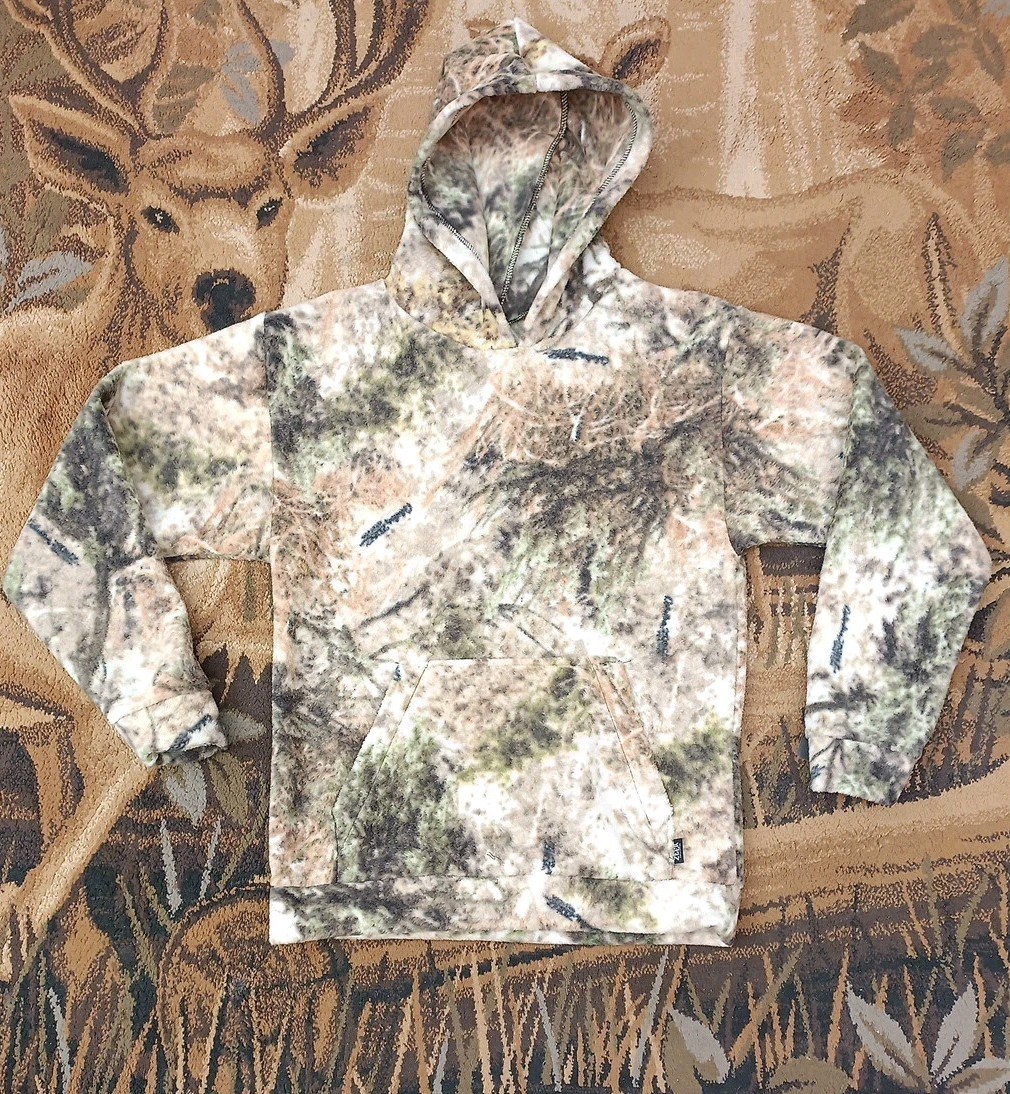 CABELAS ZonZ Western Camo Polar Fleece Hoodie by Zeek  w/ Odor Control-L