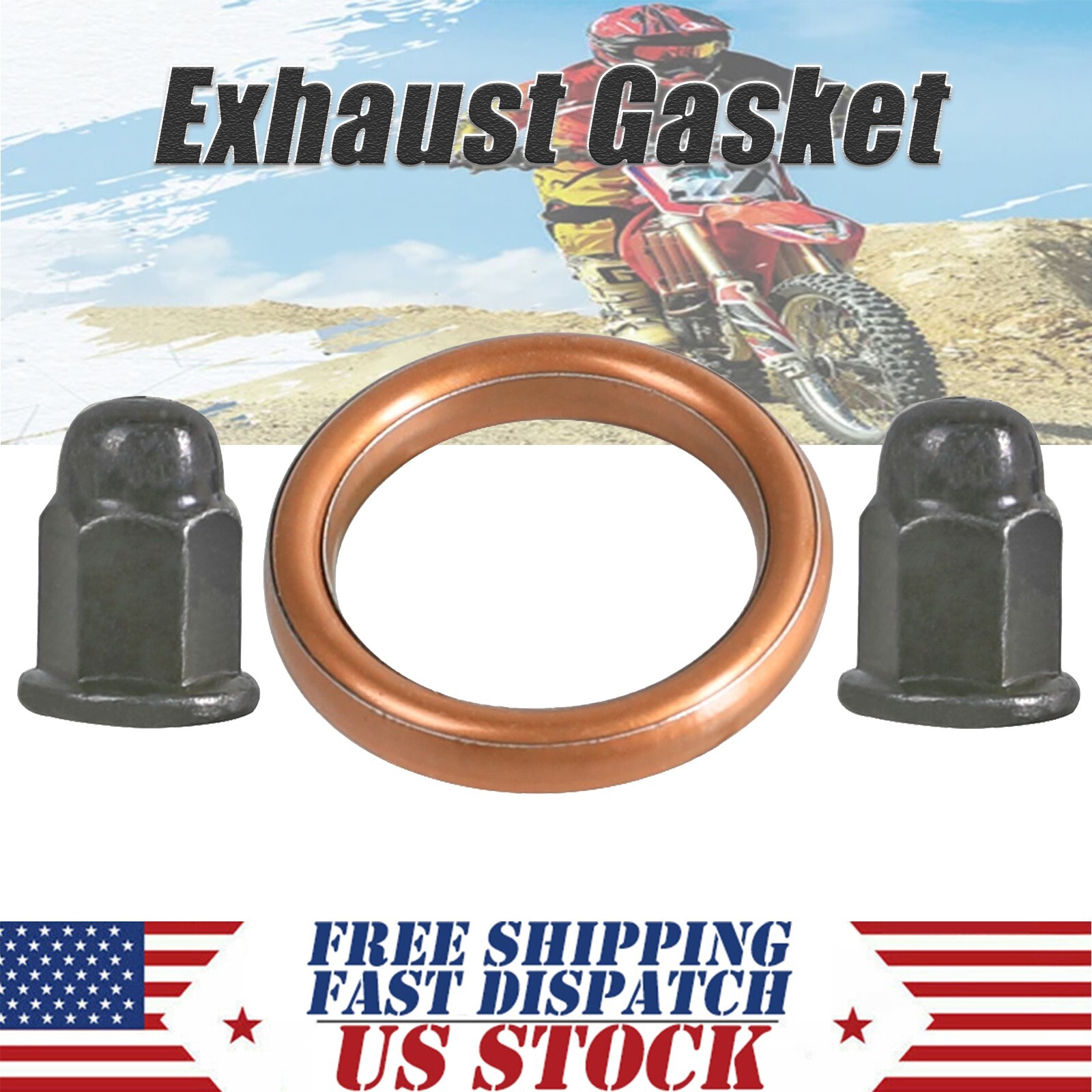 33mm 1.3'' Exhaust Pipe Gasket For 70cc 90cc 110cc 125cc 140cc Dirt Pit Bike ATV