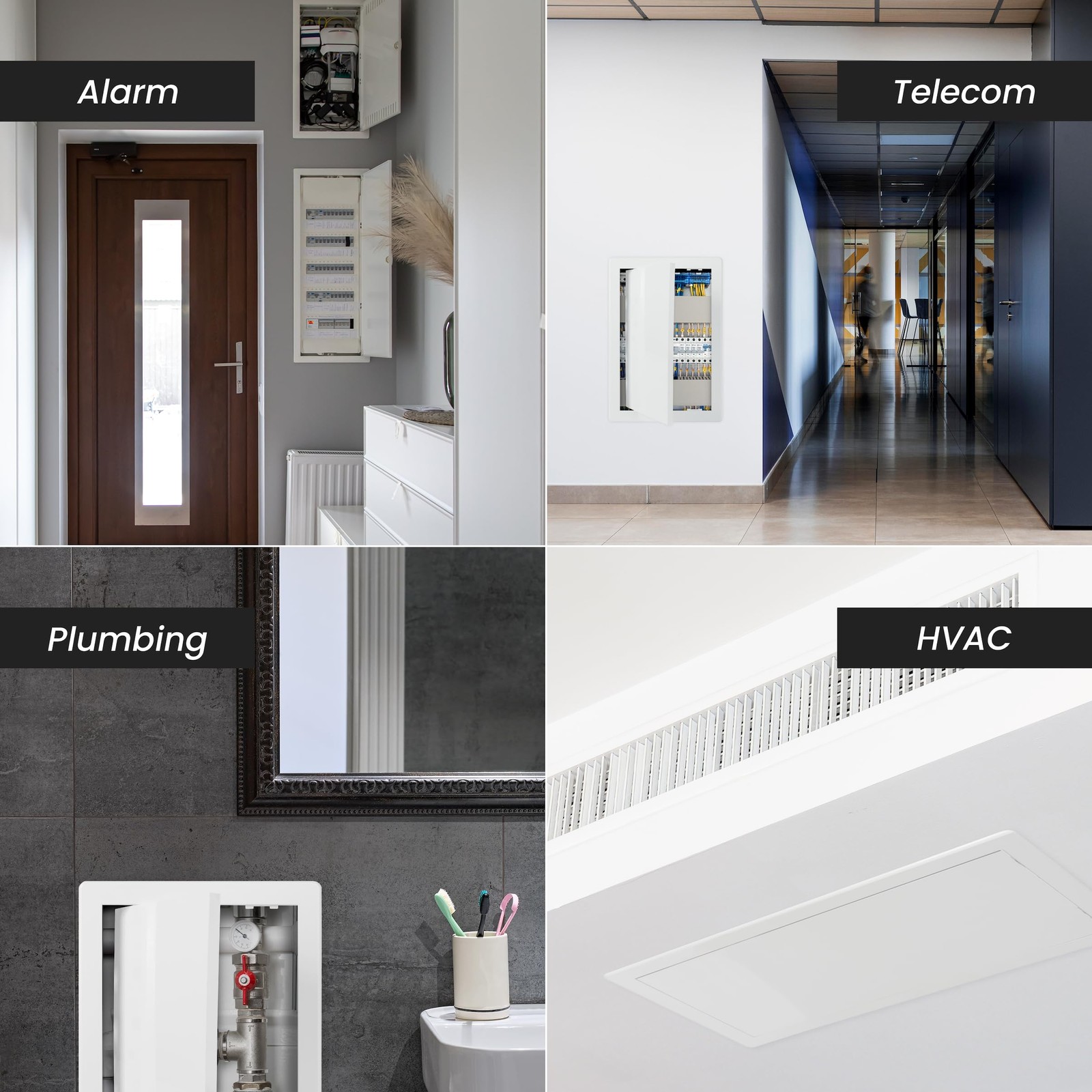 8 x 16 Access Panel for Drywall and Ceiling – White ABS Plastic Door Panel, W...