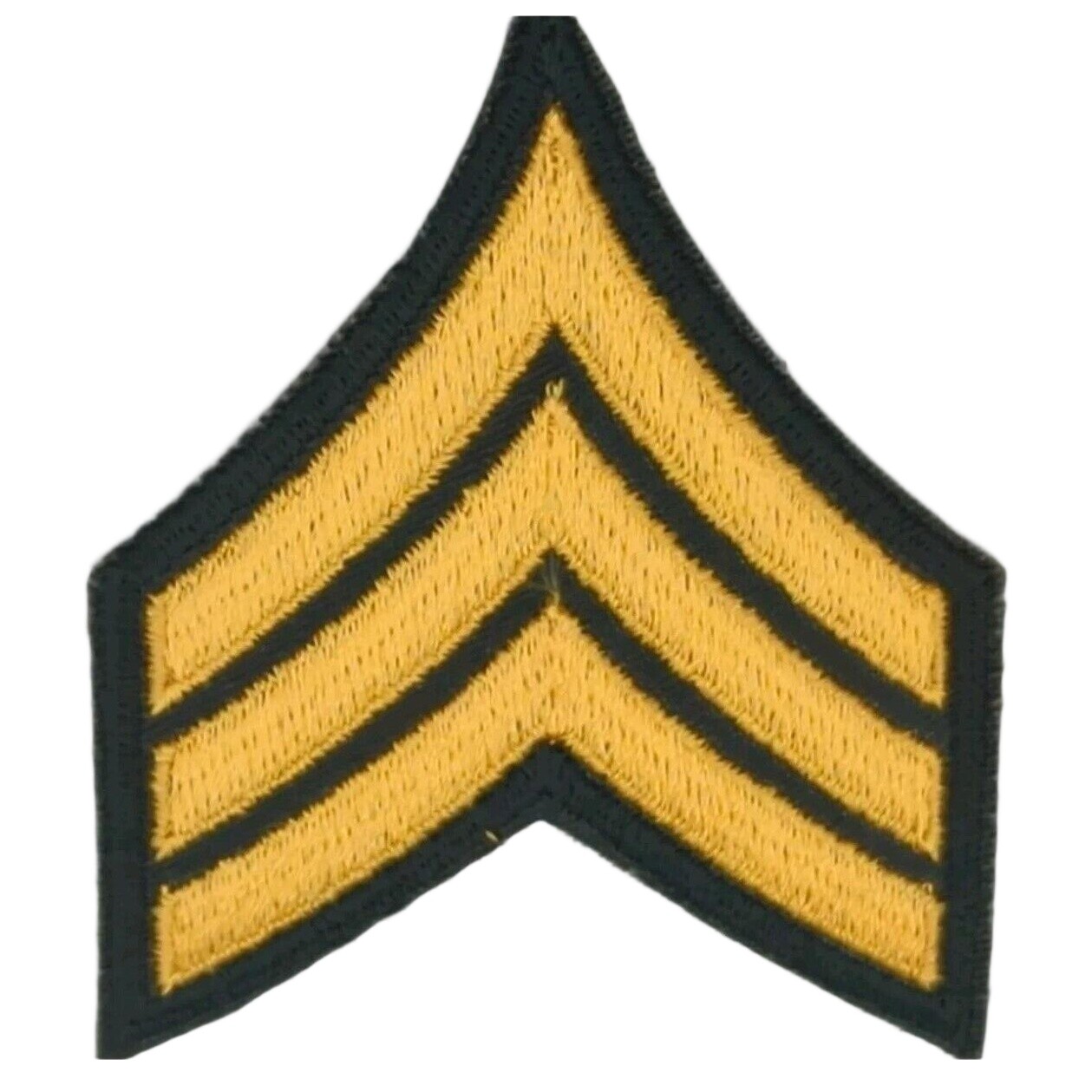 Army Sergeant E-5 Gold GREEN Rank Insignia Chevron Patches