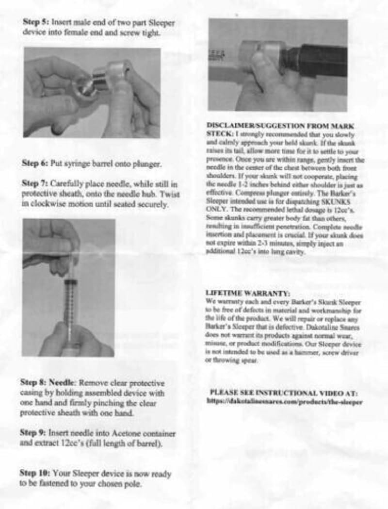 Barkers Skunk Sleeper - Skunk Euthanasia Tool - Aluminum - Non-Sterile - 1 Unit