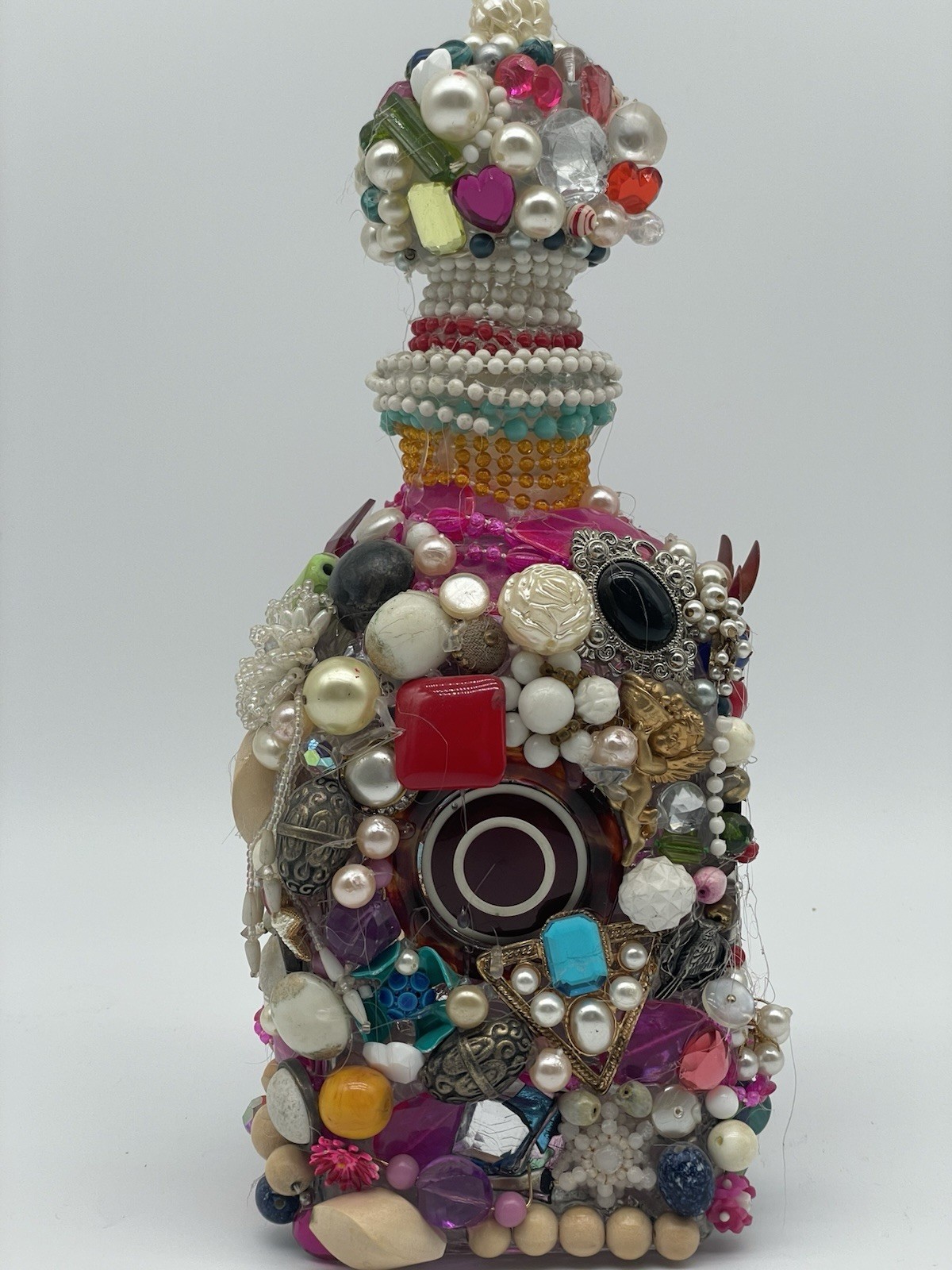 RARE One of A Kind Jeweled Rum Chata Liquor Bottle 12x5  3.5 Pounds