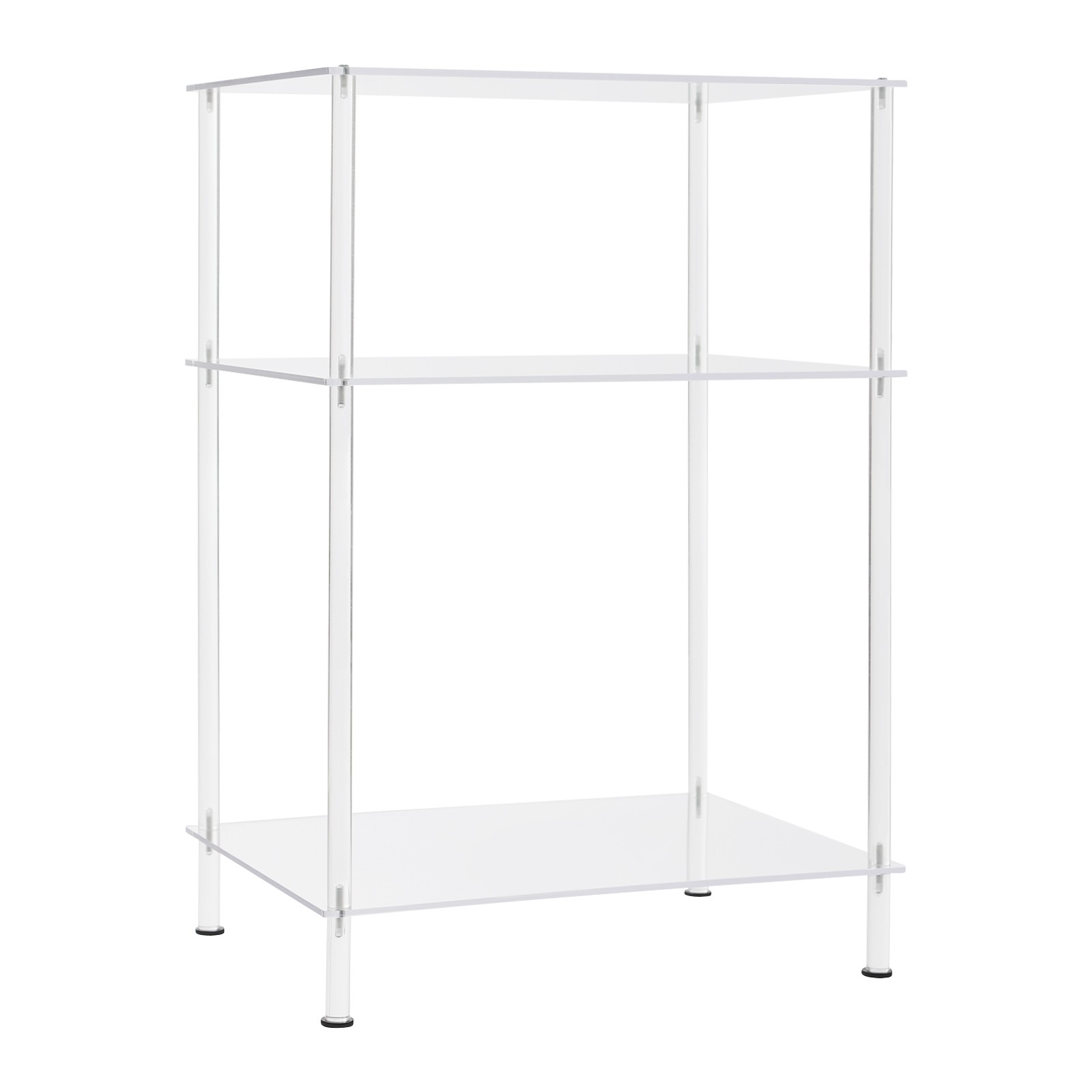 3 Tiers Acrylic Side Table Small End Table Modern Nightstand With Rubber Pads