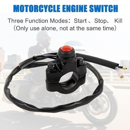 Motorcycle Engine Kill Switch Handlebar Start On Off Switch B Color: Red-Black