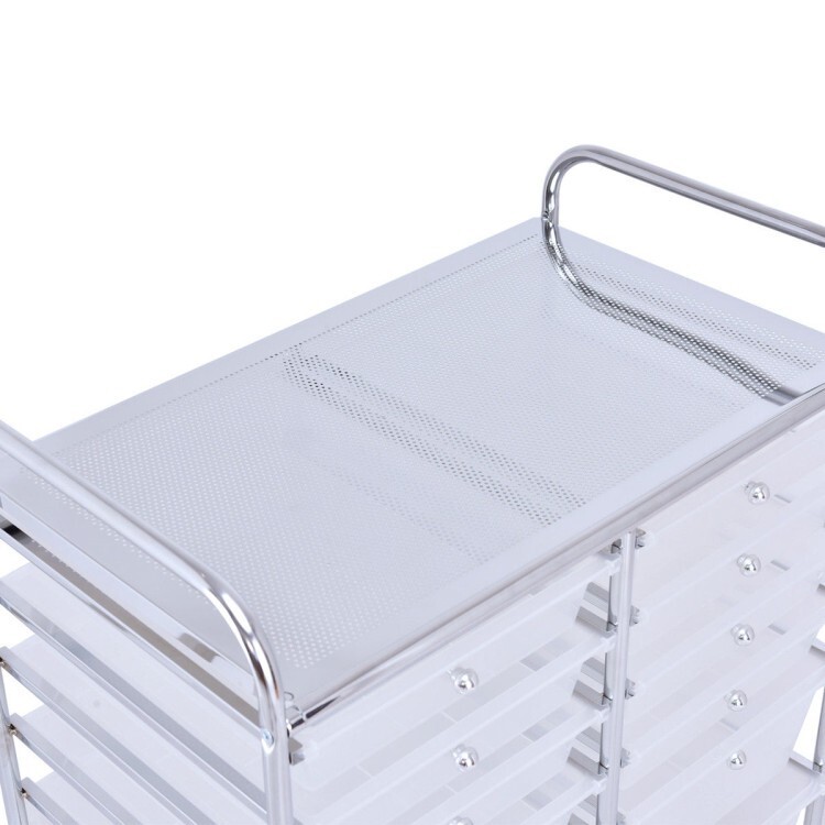 12-Drawer Utility Storage Rolling Cart w/Removable Drawers and Lockable Wheels