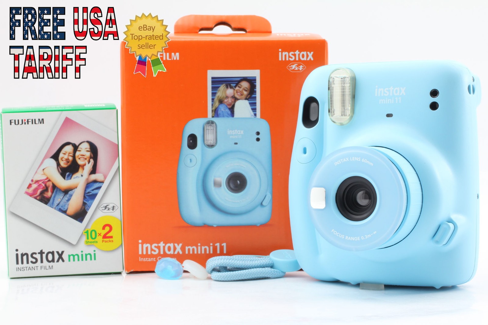 [Unused in Box] Fujifilm Instax Mini 11 SKY BLUE Instant Film Camera From JAPAN