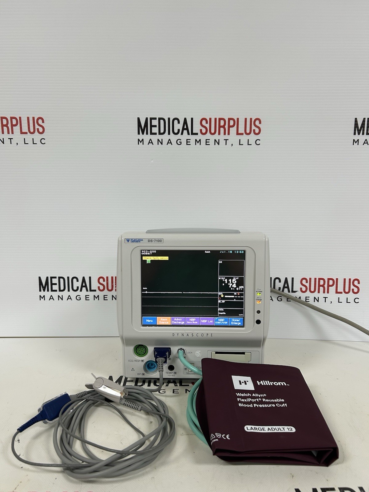 Fukuda Denshi DS-7100 Monitor W/ Leads (NBP, SpO2, TEMP, CO2, ECG)
