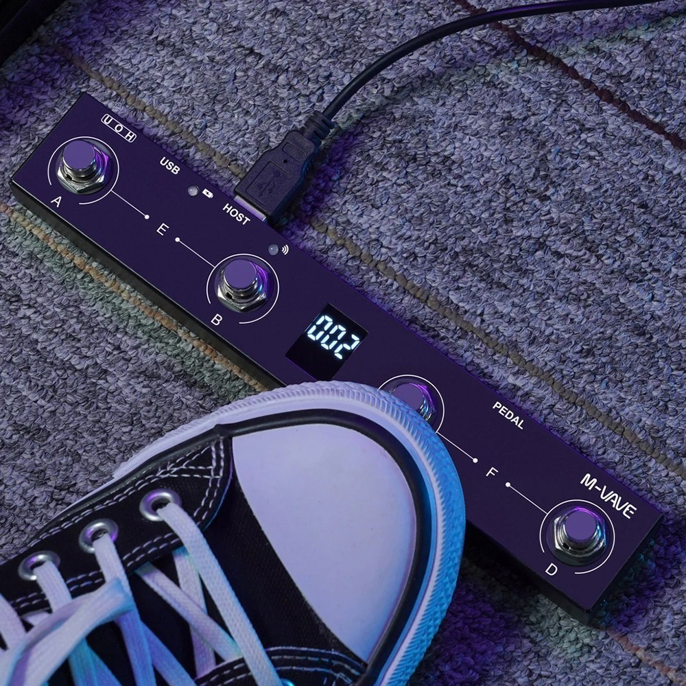 M-VAVE Chocolate Plus MIDI Footswitch 4 Buttons Controller Built-inUSB MIDI Host