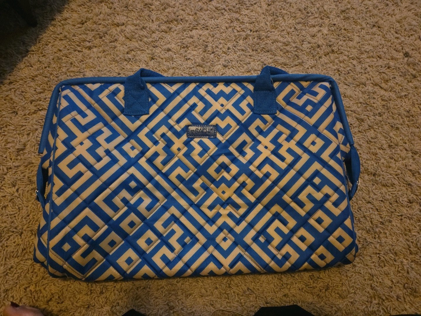Sachi Blue and Gray Medium Cooler Bag