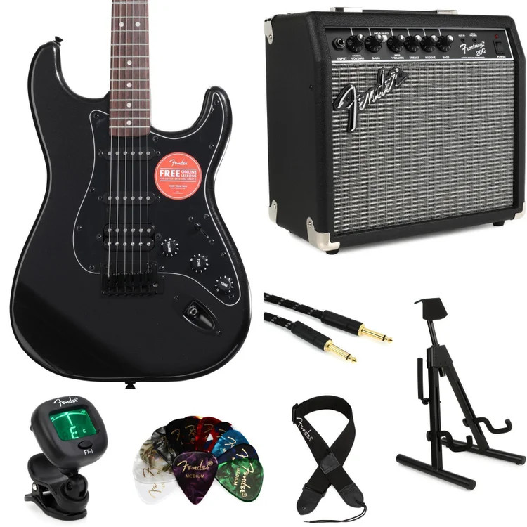 Squier Affinity Series Stratocaster HSS Electric Guitar and Frontman 20G 20W