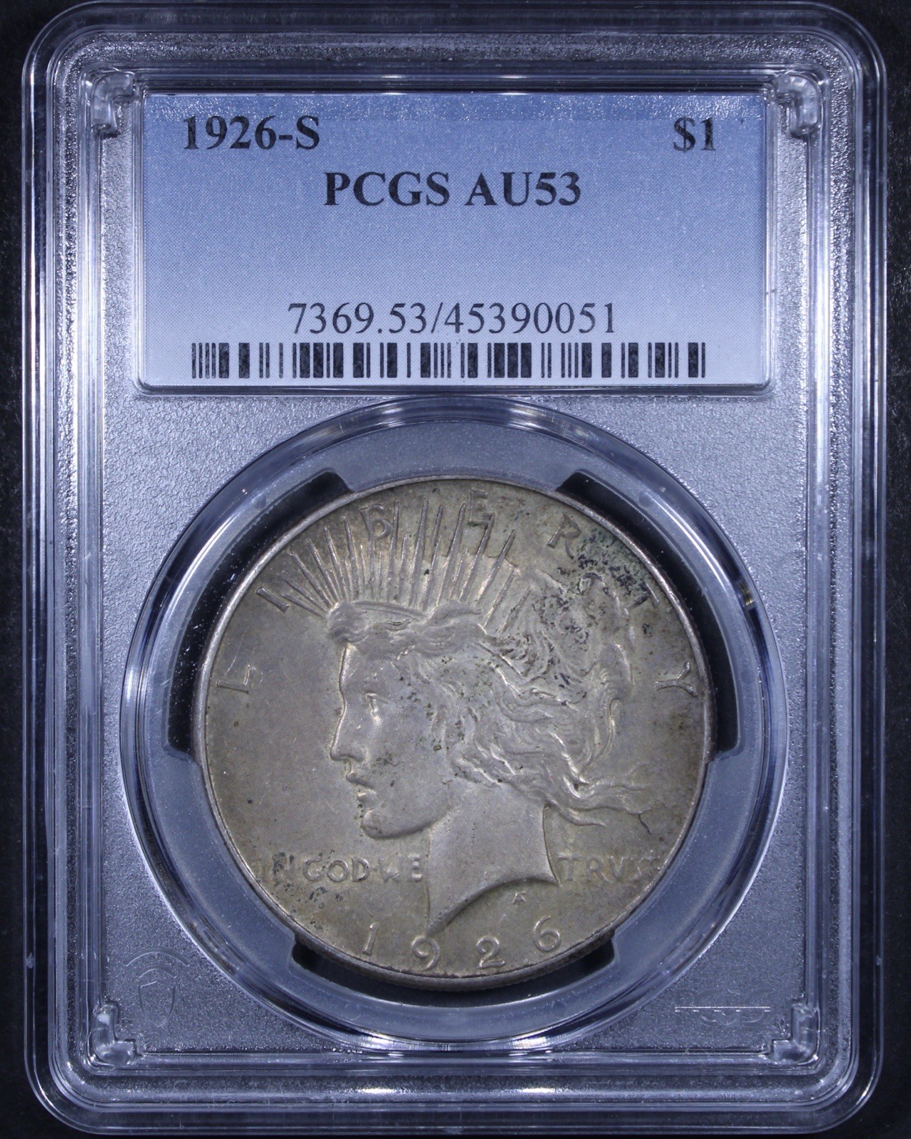 1926-S Peace Dollar - $1 PCGS AU53 - Tough Issue!
